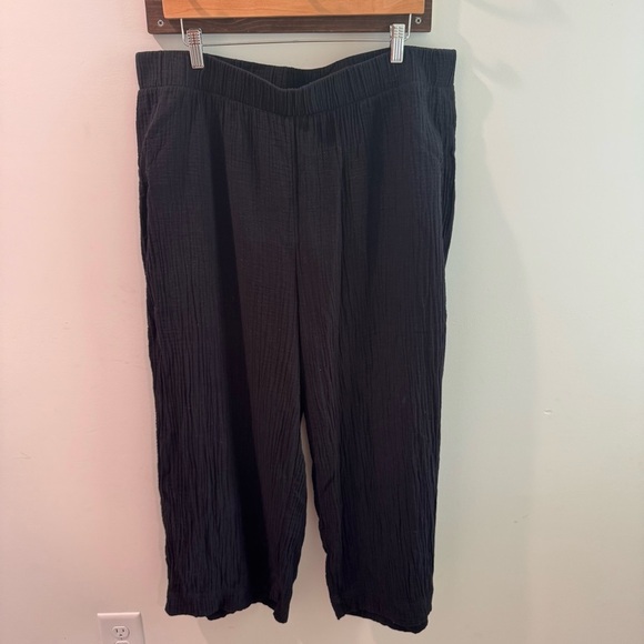 Chicos Wide Leg Cotton Gauze Pull On Pants Size 3 (XL/16) - Picture 1 of 4